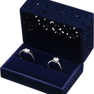 Soft Velvet Hexagon Ring Box – Available in Blush, Ivory & Navy