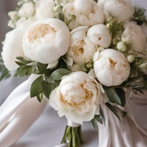 Chic White Peonies with Greenery