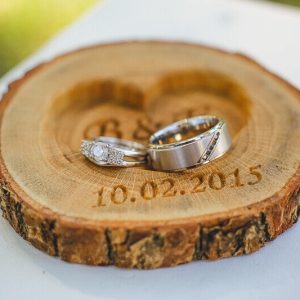 Rustic Wooden Ring Holder with Twine